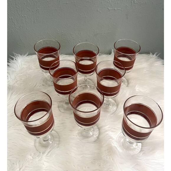 Vintage 70s Libbey goblet 8 piece glassware set - Picture 4 of 9